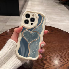 青い愛はリンゴ15promax携帯ケースiphone16 plus転倒防止14少女13トレンド12を適用している