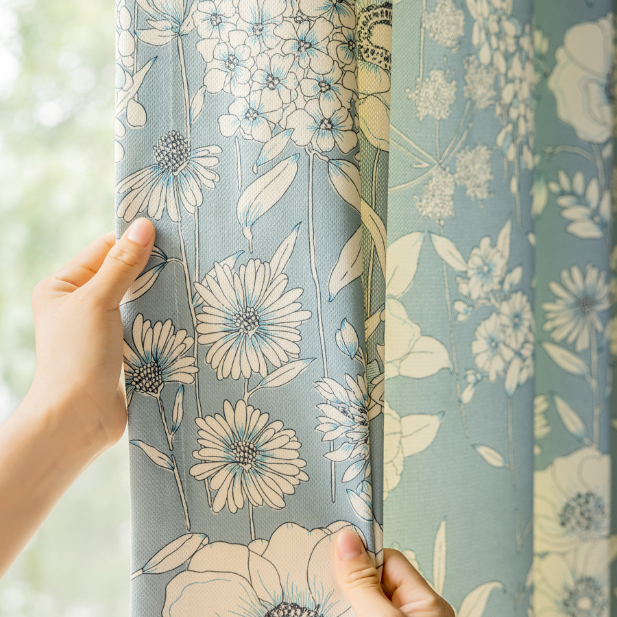 Transfronteriza cortina americana pastoral sombreado cortina tela salón dormitorio balcón cortina Amazon fábrica al por mayor