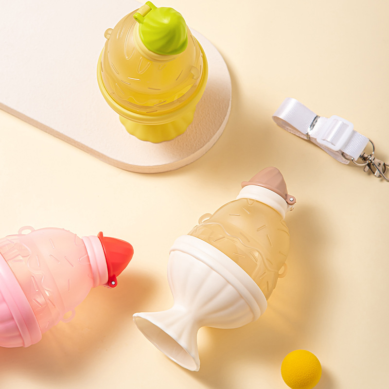 Taza de leche infantil portátil al aire libre cuerdas taza de agua anti-caída anti-asfixia bebés beber taza de paja de aprendizaje taza de bebida