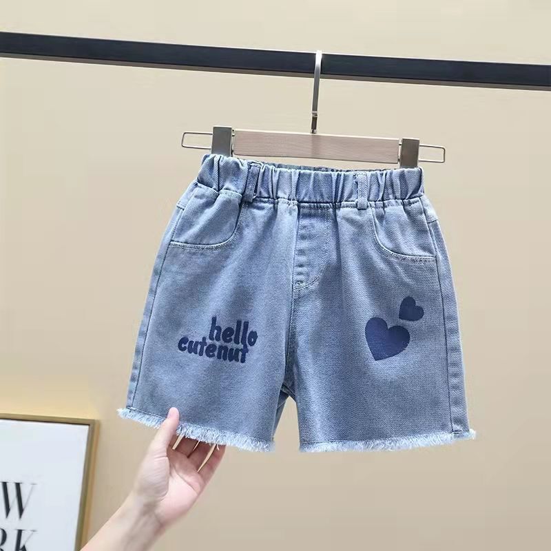 女の子デニムショートパンツ夏 2025 新しい子供の韓国スタイルハイウエストルーズホットパンツ中大子供薄い女の子パンツ|undefined