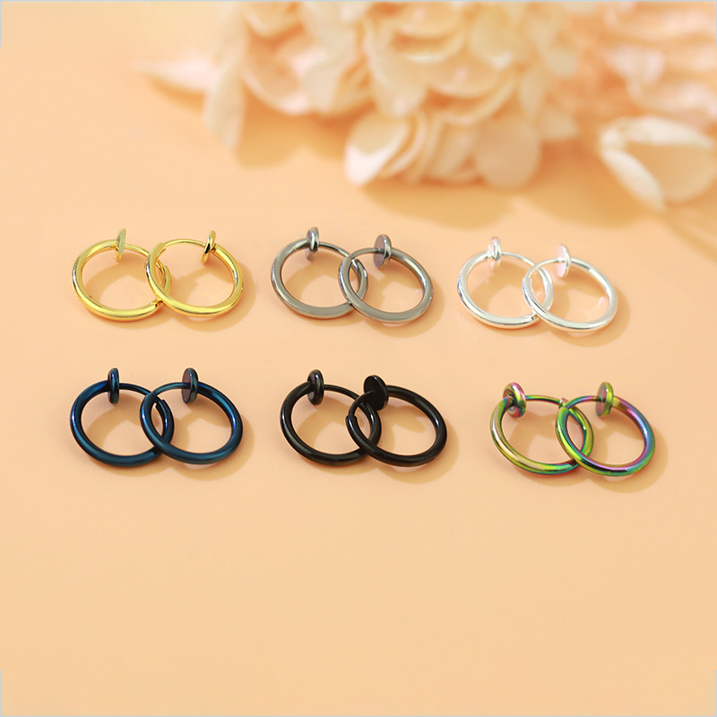 Non-Pierced Earrings Ear Clips for Men Trendy Hip-Hop Painless Ear Accessories Stylish Simple Non-Pierced Ear Cuffs Wholesale