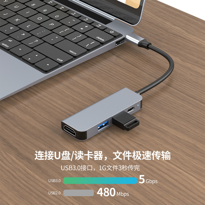 クロスボーダー 4-in-1 コンバータ type-c から hdmi4k 高解像度 type-c ドッキング ステーション pd100w スポット卸売|undefined