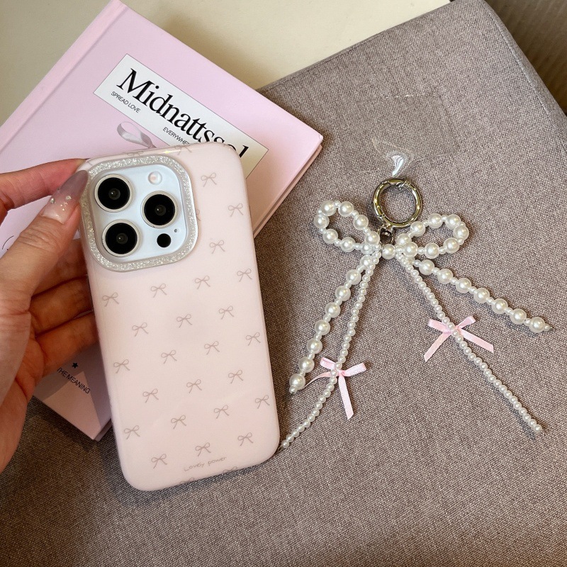 Chica ins rosa con lazo de pantalla completa para Apple 15ProMax/16 funda para teléfono móvil iphone14 nuevo 13