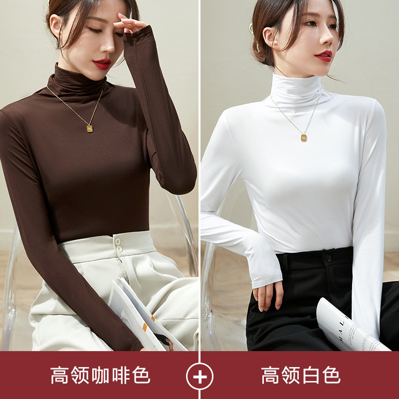 하이 칼라 브라운 + 하이 칼라 화이트