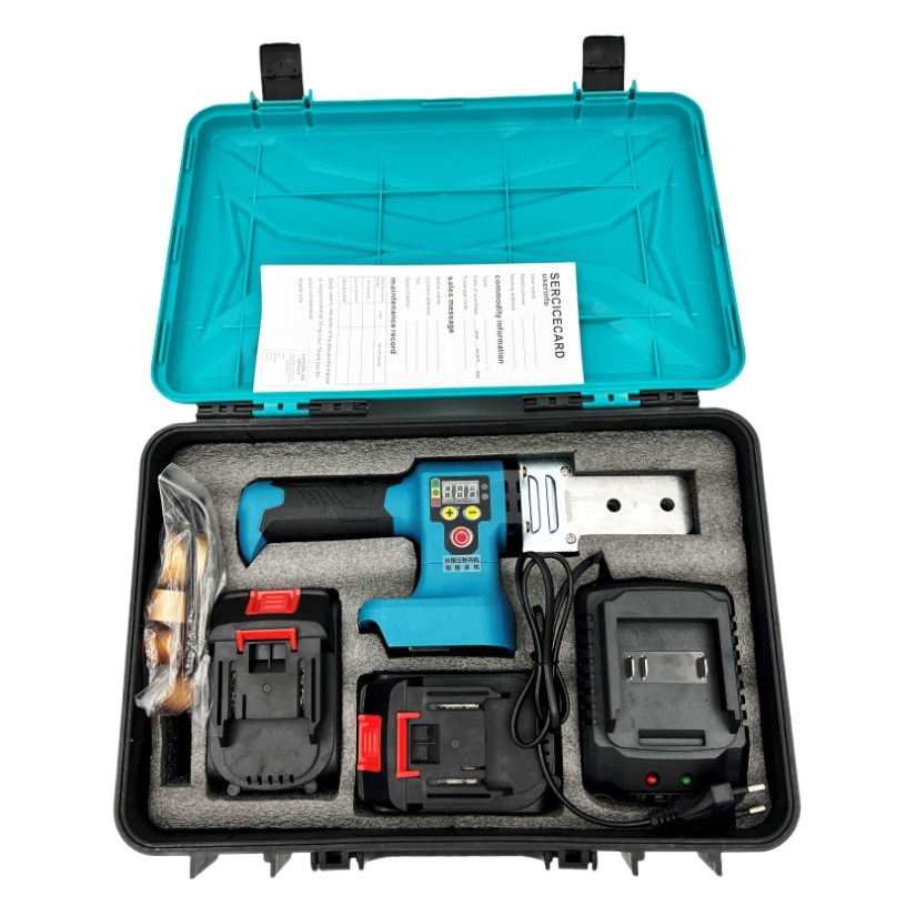 Fabricante de litio eléctrico pantalla digital máquina de fusión en caliente PPR recargable máquina de fusión en caliente tubería de agua PE máquina de soldadura de ingeniería contenedor caliente inalámbrico