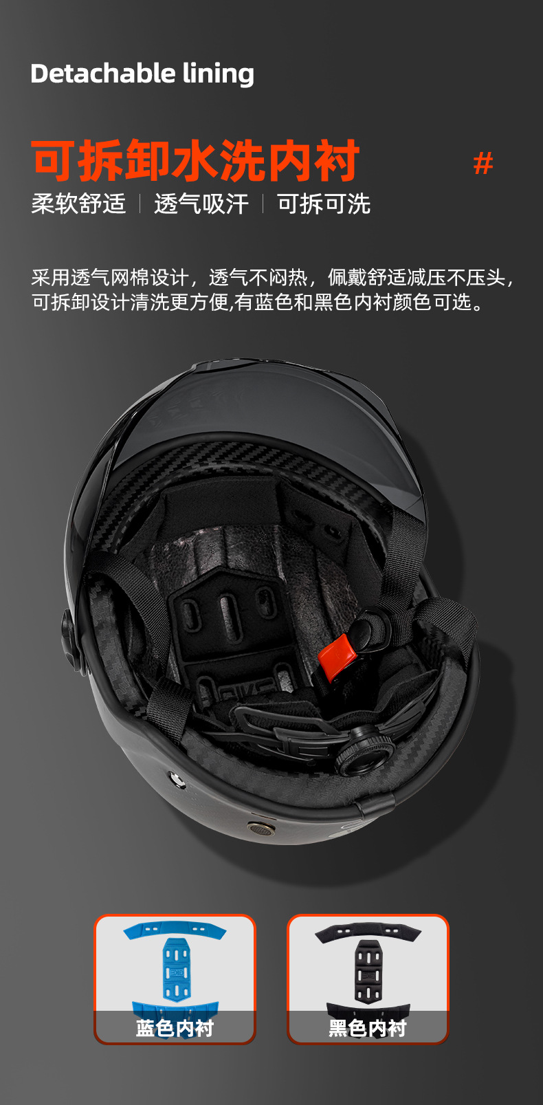 Qike Carbon Fiber Half Helmet for Electric Vehicles, Motorcycles, Summer Riding Safety Helmet for Men and Women, 3C Riding Helmet
