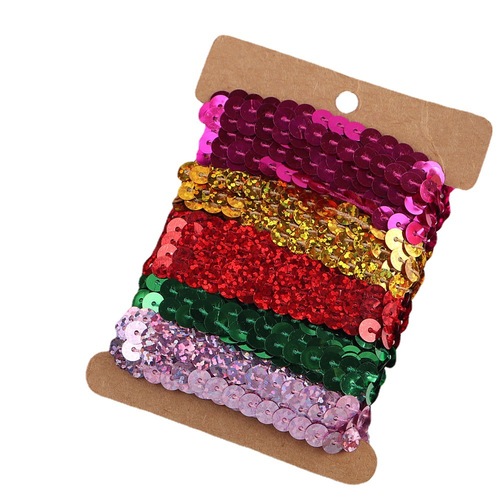 New color sequin strip ribbon 10 yards/card DIY ethnic style stage clothing lace decoration sequin accessories