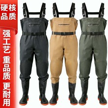 防水背带裤水裤男款连体防水钓鱼服一体连体裤连身衣下水裤防水裤