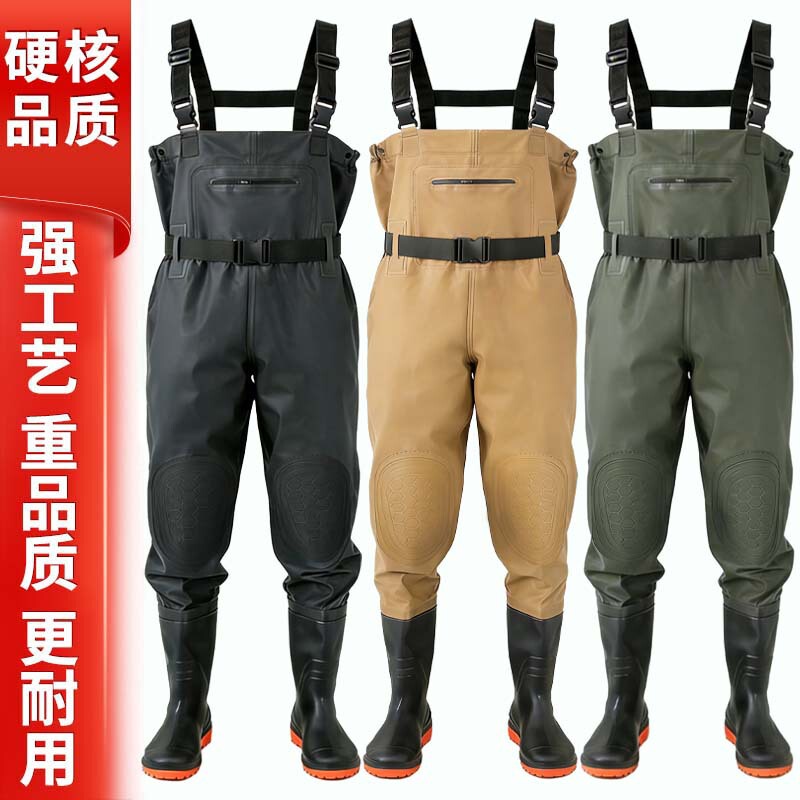 Waterproof Overalls for Men, One-Piece Waterproof Fishing Suit, Integrated Jumpsuit, Waders, Waterproof Pants