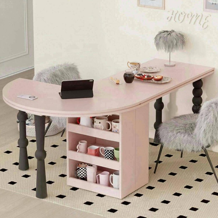 Memphis Style Dining Table Dopamine Restaurant Dining Table Rectangular Table Painting Table Semi-Circular Art Table Cream Style Furniture Memphis Style Dining Table Dopamine Restaurant Dining Table Rectangular Table Painting Table Semi-Circular Art Table Cream Style Furniture