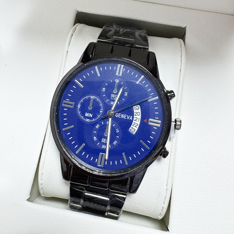 블루 표면 실버 바늘 블랙 쉘 블랙 벨트