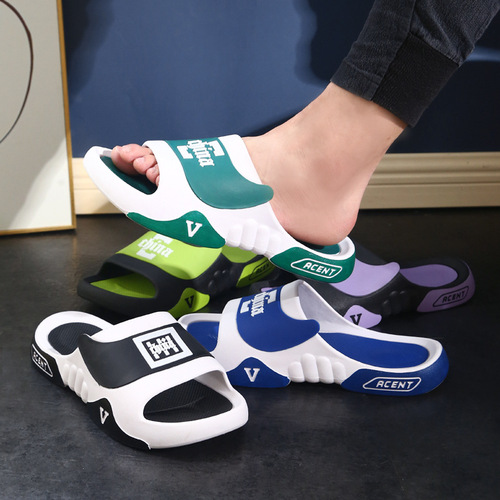 凉拖鞋男士夏季外穿时尚家用室内居家厚底情侣浴室凉一字拖鞋批发