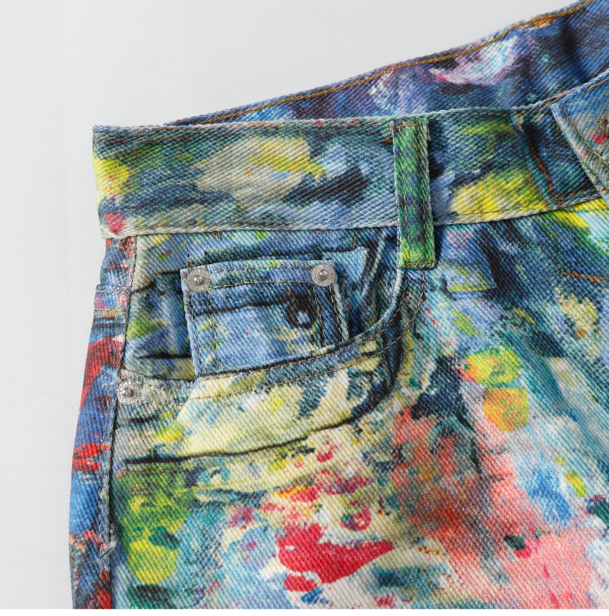 Pantalones vaqueros hombre anchos estampado estilo óleo_voghion.com