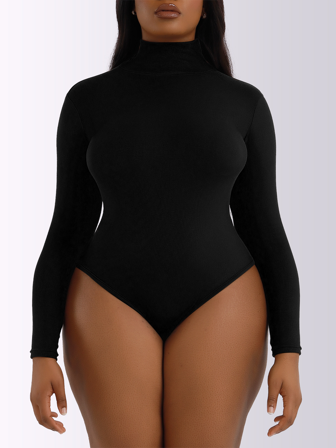 Body de Mujer para Otoño e Invierno, Estilo Europeo y Americano, Cuello Alto, Manga Larga, Ajustado