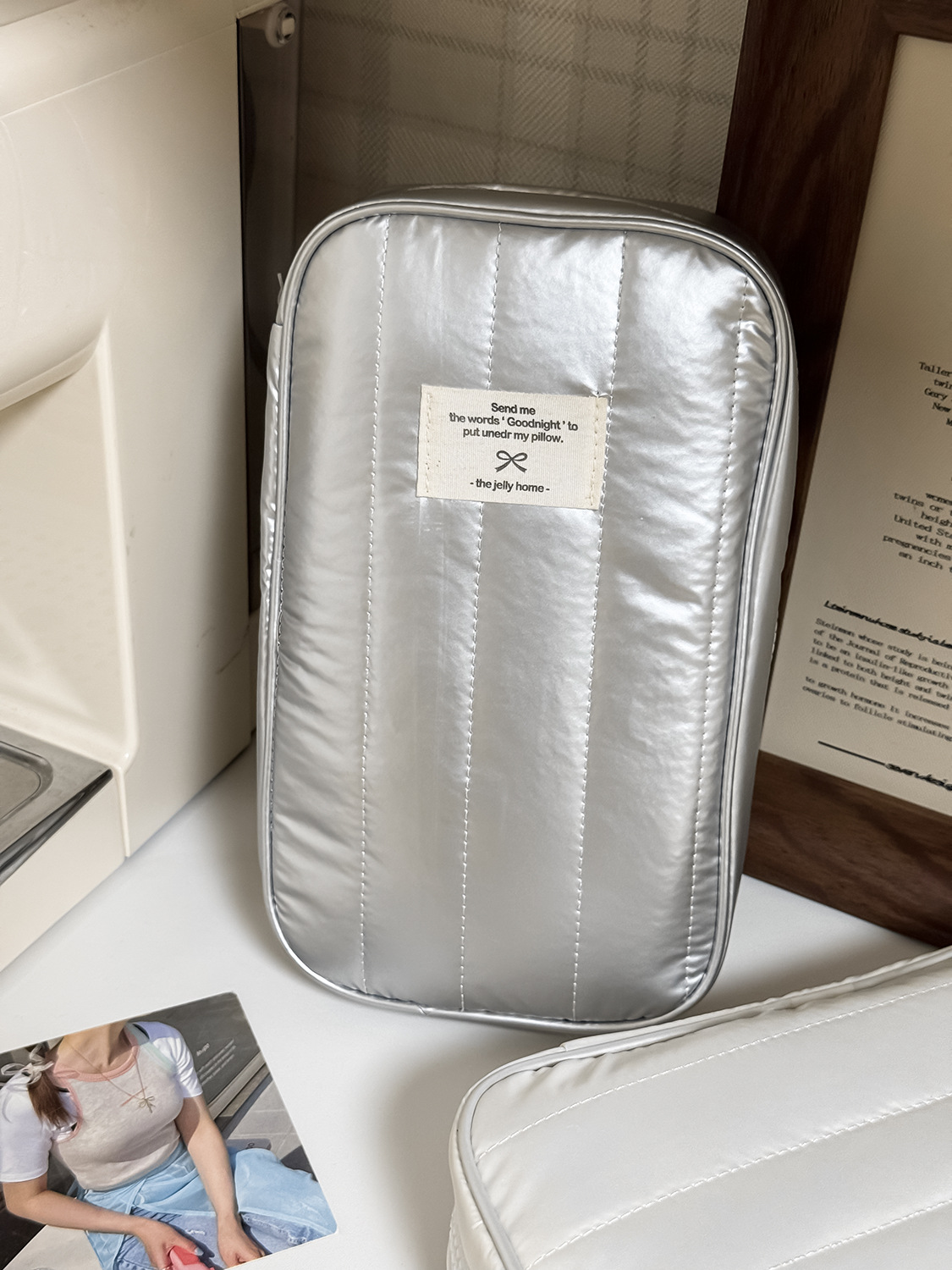 게으른 [세로수납가방] (실버)