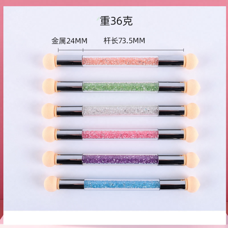 Herramientas de manicuría de doble cabeza esponja de manicuría de cuatro cabezas de esponja de reemplazo de herramientas de lápiz de manicuría de gradiente de tinte