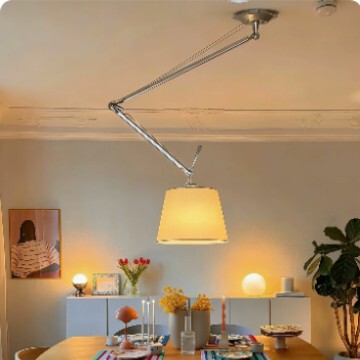 Italian Artemide Vintage Swing-Arm Dining Room Pendant Light Designer Studio Study Room Movable Hanging Light Fixture