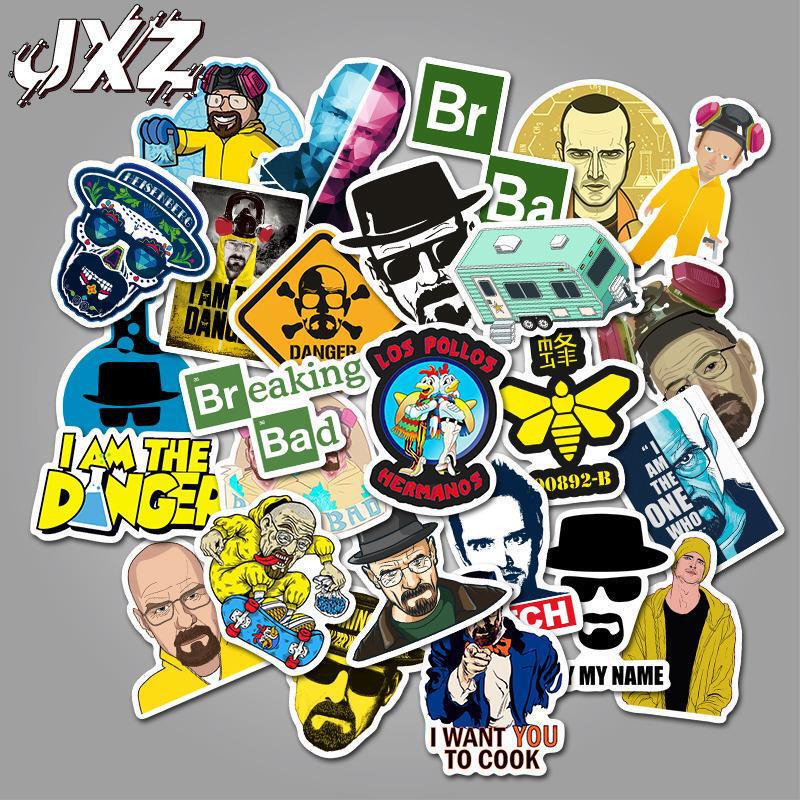 50 Pieces of American Tv Series Breaking Bad Waterproof Stickers Suitcase Refrigerator Skateboard Stickers Removable