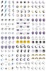 New BY cross -border nail watermark sticker love smiley face Eye nails sticker black geometric line water transfer stickers