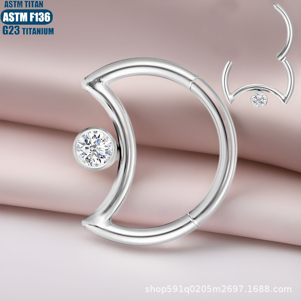 Pointed titanium steel lip stud product view