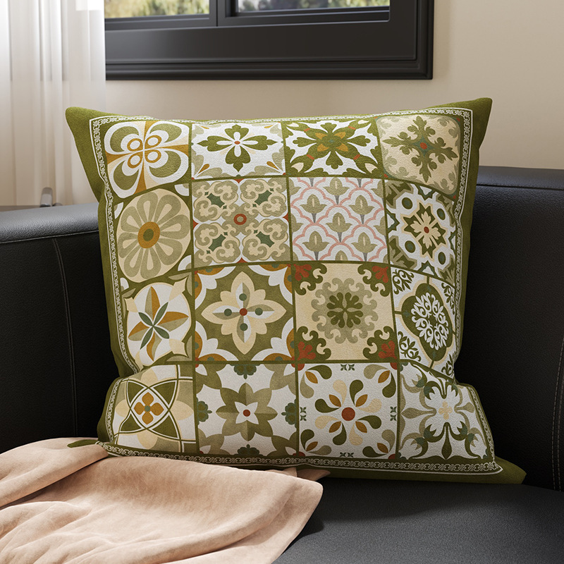 Sofá de estilo medieval almohada retro almohada doméstica cabezal de cama almohada de cama almohada de ventana con núcleo desmontable y lavable
