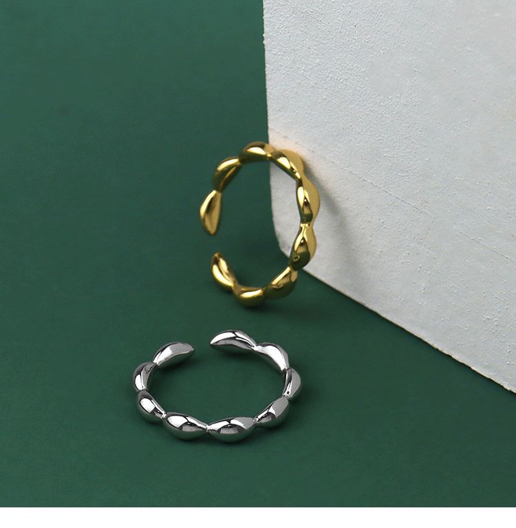 Korean version of the oliveshaped ring design sense geometric open ring wholesalepicture9