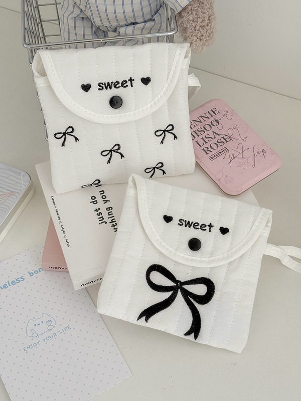 跨境sweet姨妈巾包新款清新ins蝴蝶结便携随身少女月事零钱收纳包|undefined