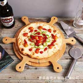 竹木烘培披萨托盘家用厨房面包寿司餐盘实木砧板水果切分盘