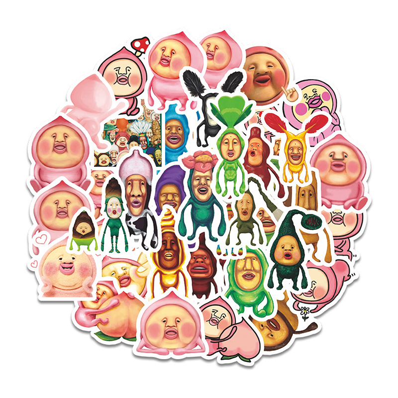 40枚屁桃君手账贴纸DIY日记相册文具盒行李箱头盔涂鸦贴纸