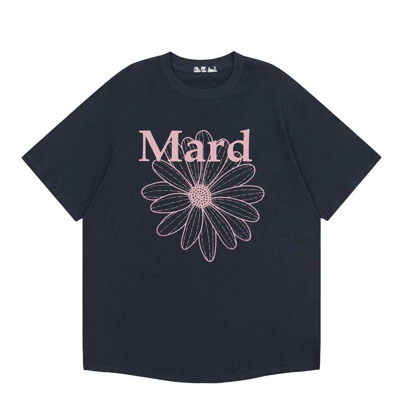韓国マルディトレンディな半袖フラワープリントゴールドハイシルバー夏ラウンドネック純綿ルーズTシャツトップトレンディ|undefined