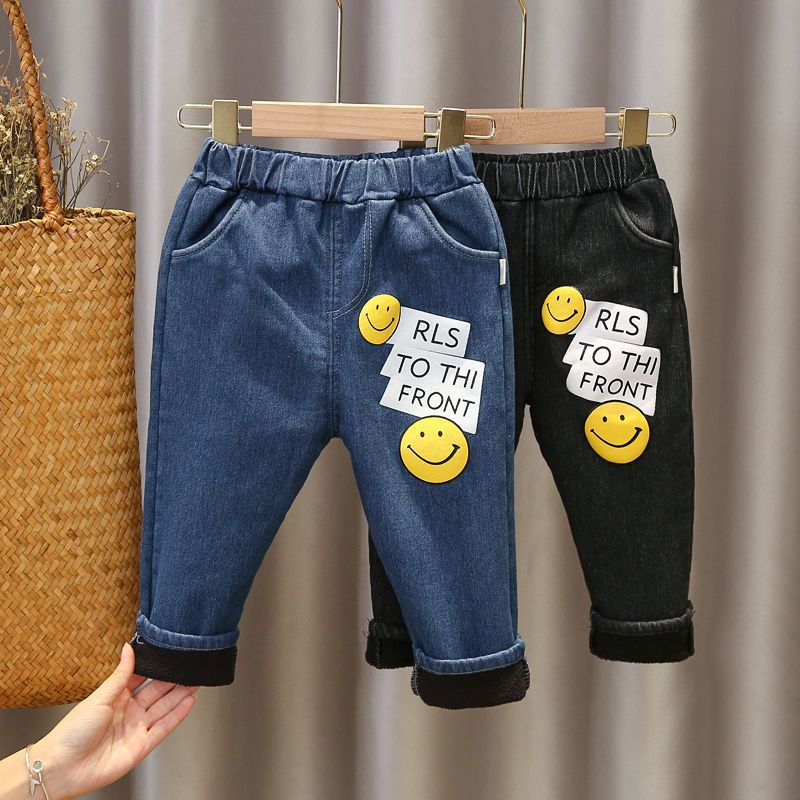 男童加绒牛仔裤长裤子冬装秋冬款童装小童儿童宝宝加厚棉裤潮1岁3