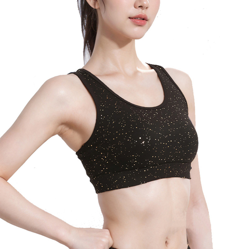 Bronzing Yoga Vest Women's High Waist Slimming Quick-drying Fitness Clothing Summer Breathable Elastic Sports Training I-shaped Vest