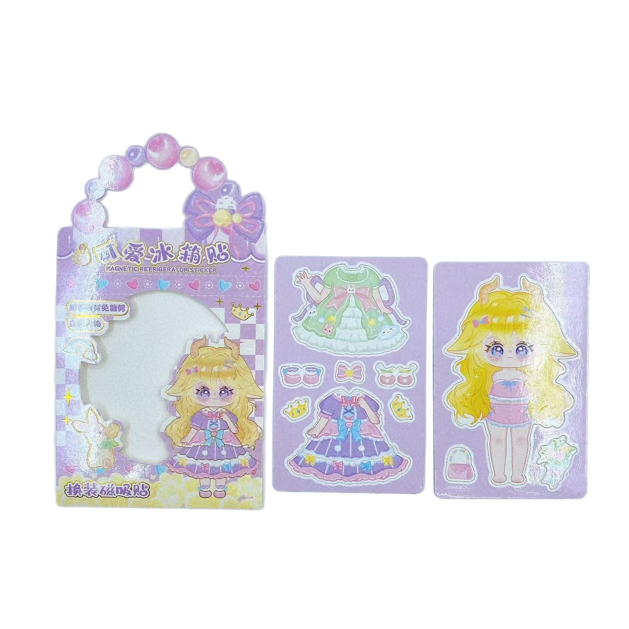 Libro Magnético de Dibujos Animados, Imán para Refrigerador, Juguete para Niñas, Pegatinas DIY Educativas, Libro de Pegatinas para Vestir, Sin Necesidad de Cortar, Venta al por Mayor image 6