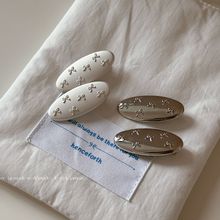 日系银色蝴蝶结发夹女发卡侧边高级感精致刘海夹鸭嘴夹侧边夹发饰