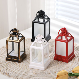 European Christmas Style Lantern Candle Holder Led Swing Candle Lantern Courtyard Restaurant Decorative Ornaments Atmosphere Light Candle Holder
