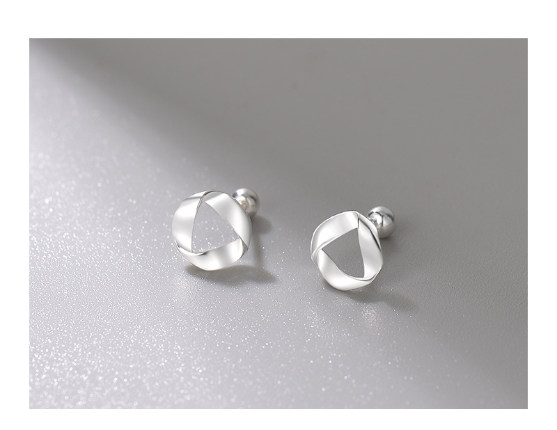 1 Pair Simple Style Geometric Plating Sterling Silver Ear Studs display picture 1