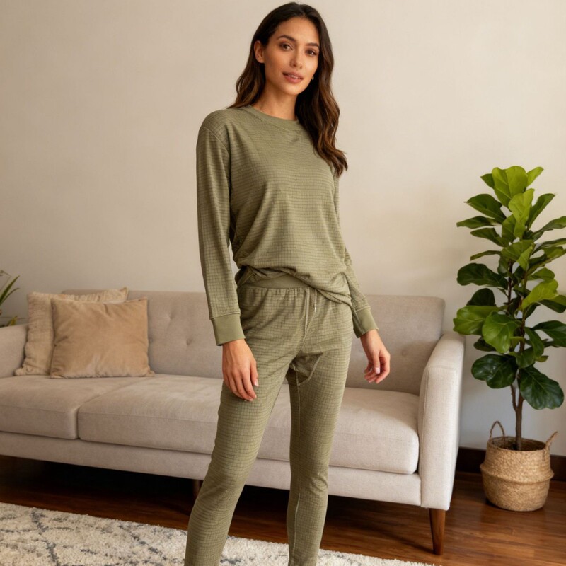 Junxu 25 Years New Round Neck Lightweight Thermal Intimates Set for Men and Women, Same Style Bottoming Autumn Clothes and Long Pants