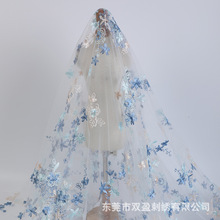 定制加工新款网布棉线水溶刺绣蕾丝面料连衣服绣花辅料宽花边