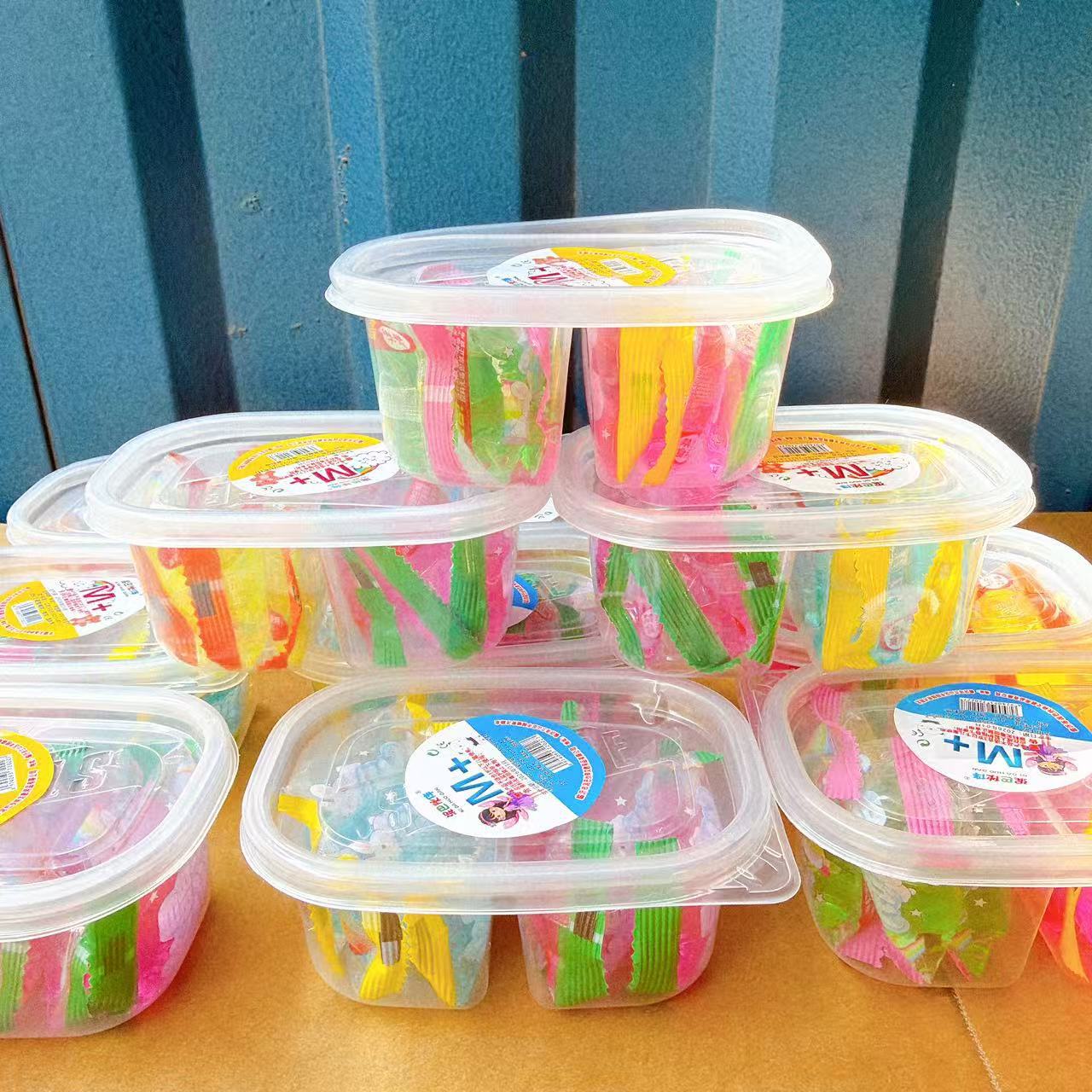 Juguetes para niños de cristal de dos colores goma espumante color slime diy al por mayor mano descompresión M goma 2 yuanes