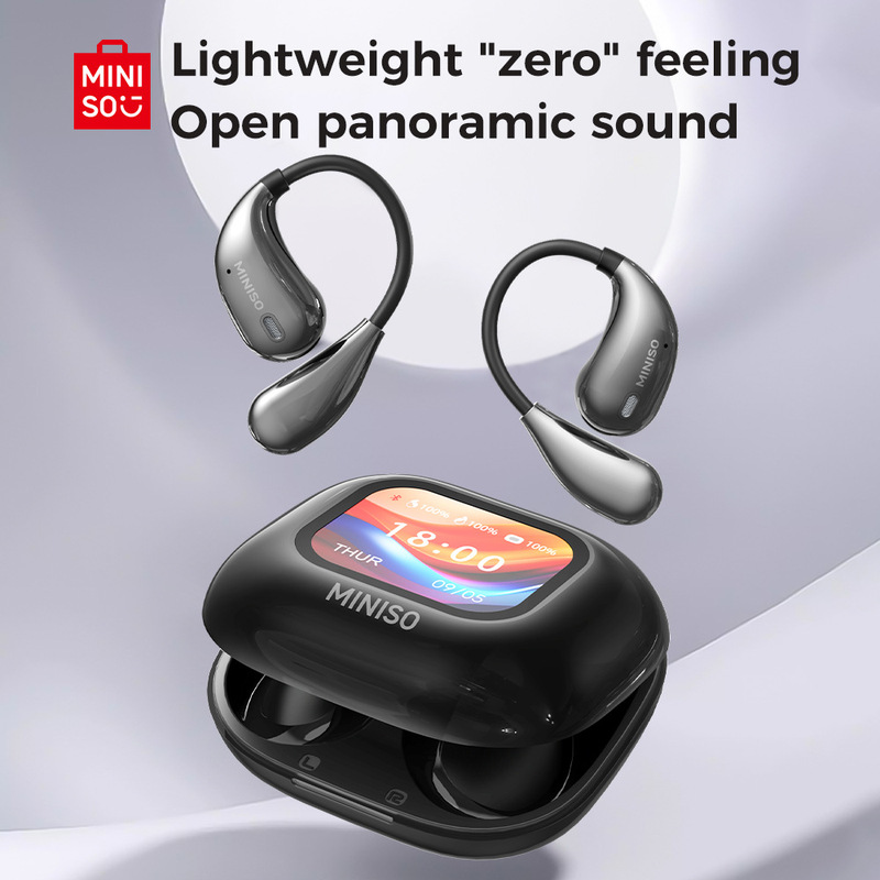 Miniso M95 Wireless Bluetooth 5.4 Display Touch Screen Noise Reduction Sports Headset Ai Translation Tws Headset