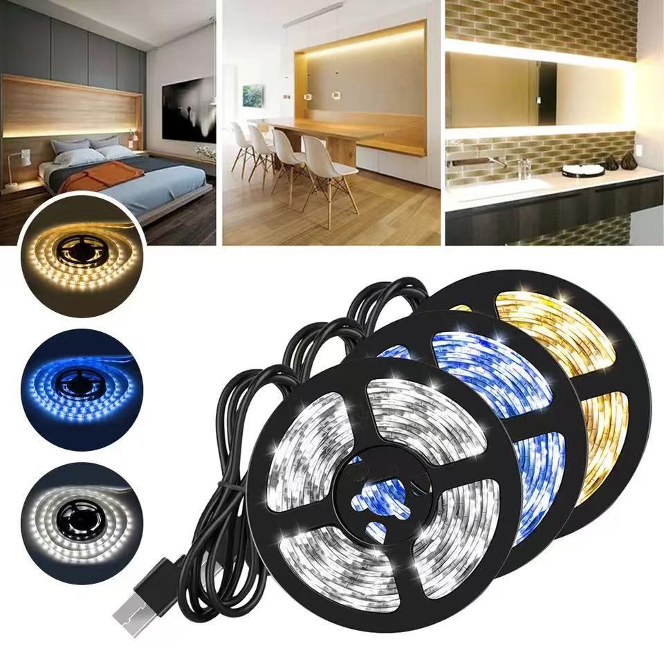 5V低压LED自粘USB灯带可插电池盒灯光画工艺品纸雕小夜灯玩具单色