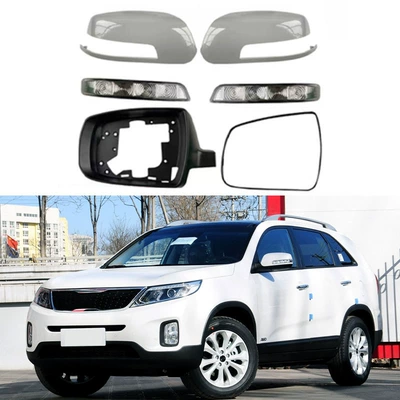 Suitable for 09-14 Kia Sorento Rearview Mirror Cover, Reflective Lens, Mirror Frame, Turn Signal Light Accessories