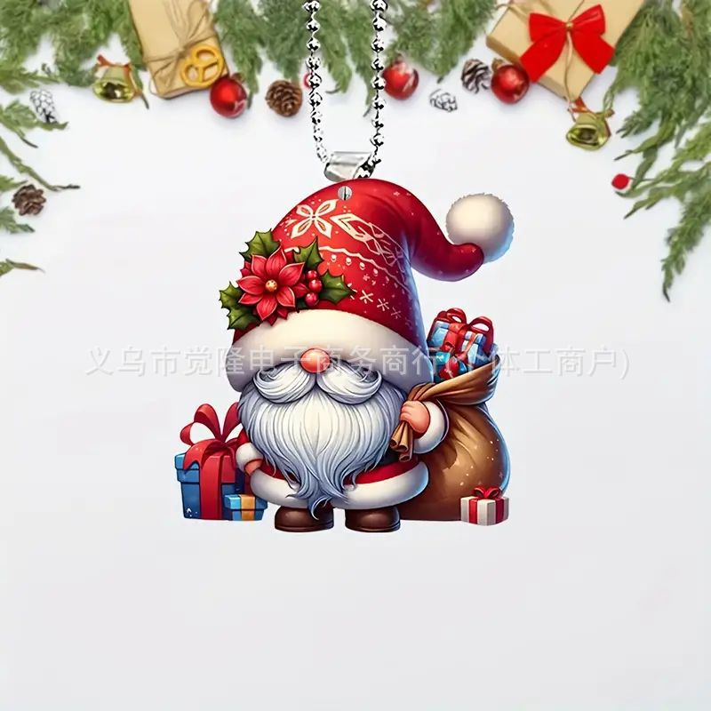 Navidad dibujos animados árbol de Navidad viejos transfronterizos nuevos colgantes de decoración de automóviles planos acrílicos