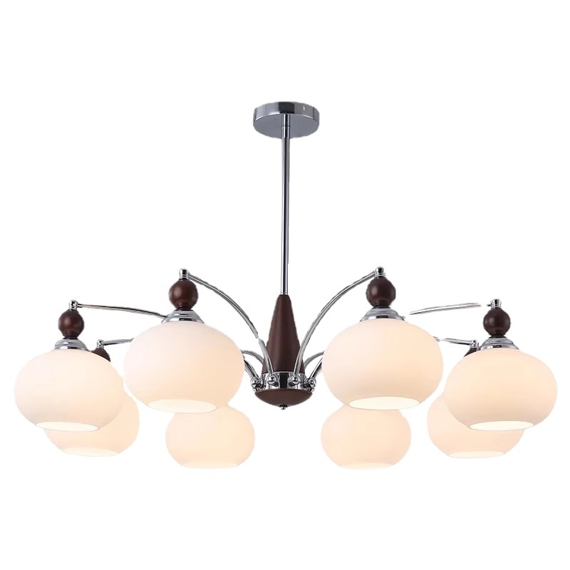 Lámpara de la sala de estar americana retro color nuez caqui medieval lámpara de techo estudio sala de comedor dormitorio lámpara principal