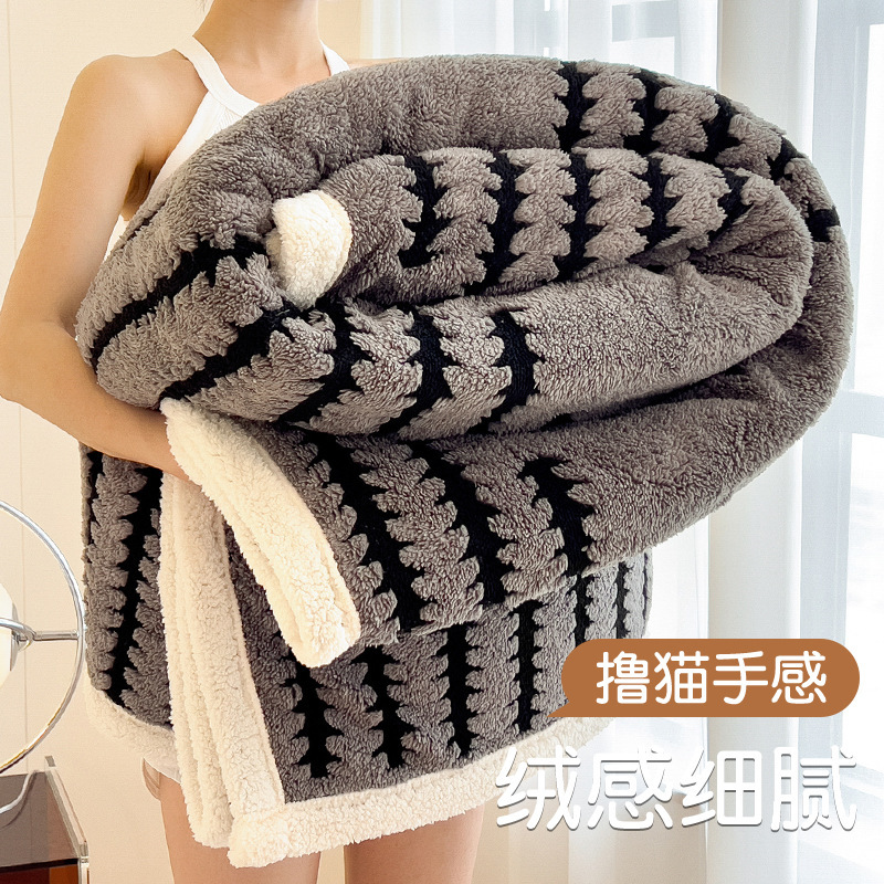 Invierno de invierno, mantas de lana de leche, mantas de calentamiento, mantas de siesta de oficina, mantas de sofá de lana de coral, mantas de cordero de cachemire
