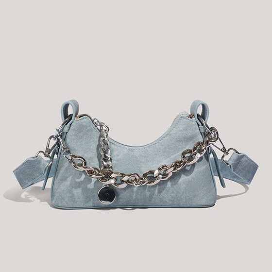 CHARHP & KEJNT genuine goods underarm bag female 2023 autumn and winter New Advanced texture chain crossbody baguette bag
