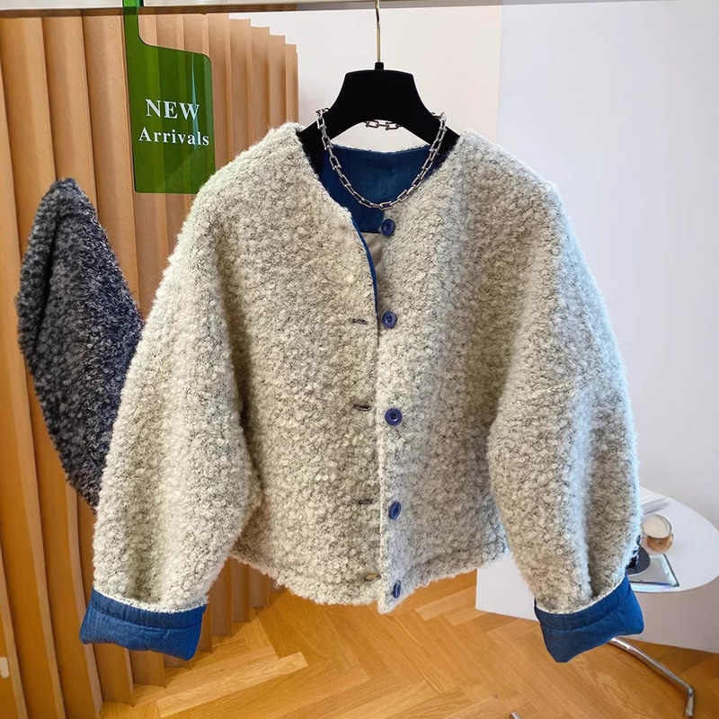 Advanced Style Chanel Style Lambswool Wool Coat Women's 2024 Autumn and Winter New Loose Cotton Thickened Casual Top Advanced Style Chanel Style Lambswool Wool Coat Women's 2024 Autumn and Winter New Loose Cotton Thickened Casual Top