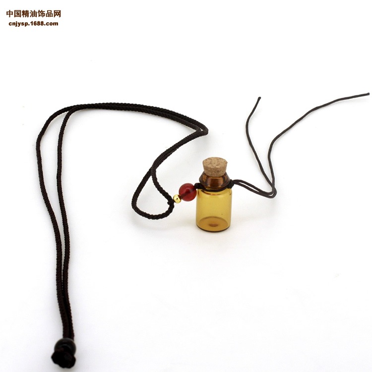 精油饰品网1ml茶色瓶带珠黑色细绳项链1.jpg