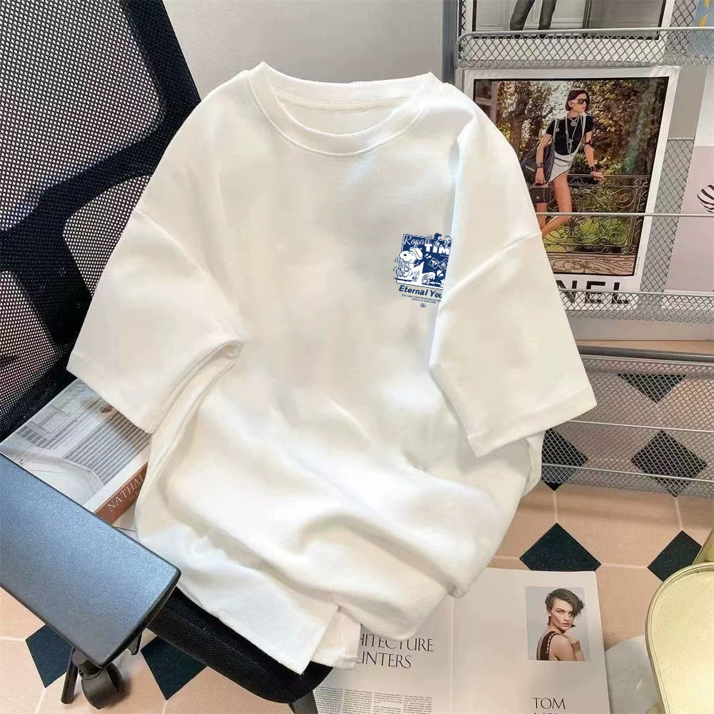Oversize летняя футболка унисекс с принтом клубники, размеры M–5XL