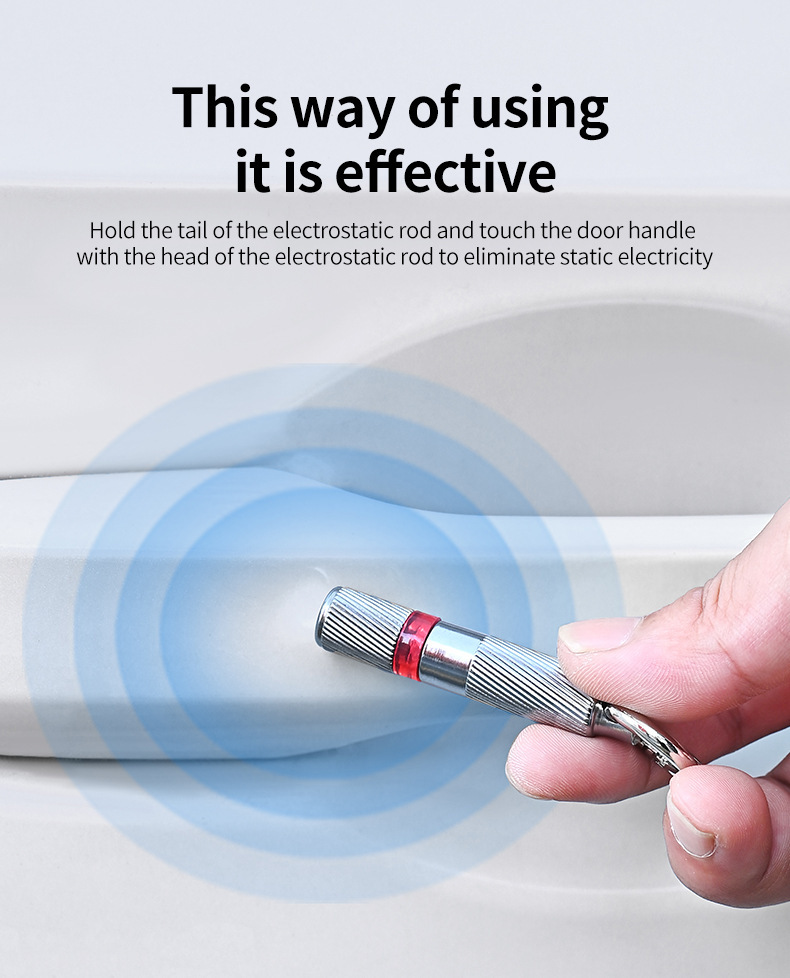 Car anti-static keychain, electrostatic eliminator, human body static discharge device, multifunctional electrostatic discharge rod